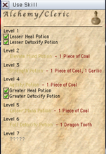 Use Skill recipes grouped by level with future progress hidden