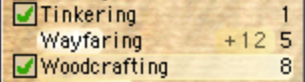 Wayfaring progress in the Skills window