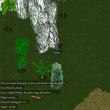 Mining a rock as gathering wear appears