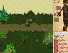 Fire Arrow and Poison Arrow attacks against a skeleton